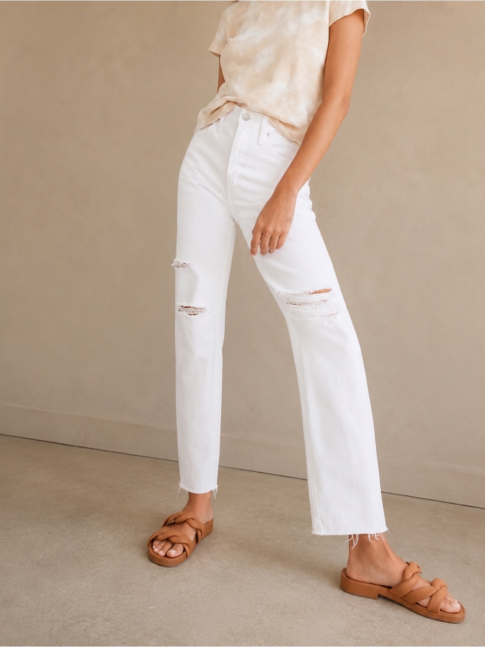 🔹 Madewell "The Perfect Vintage Straight Jean"  White Jean Size 26